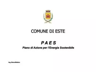 p a e s piano di azione per l energia sostenibile ing elena miatton