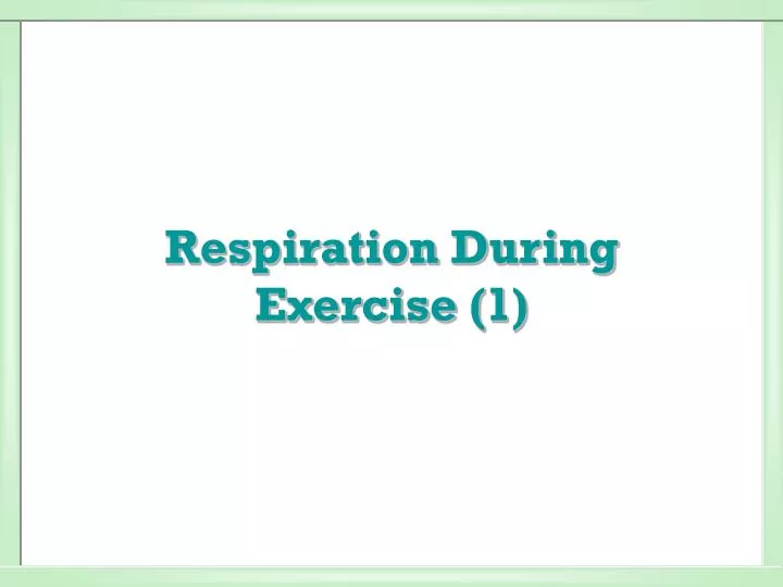 respiration during exercise 1