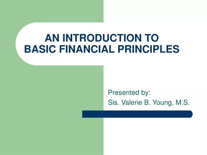 an introduction to basic financial principles