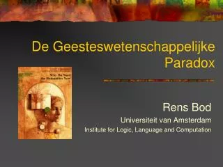 de geesteswetenschappelijke paradox