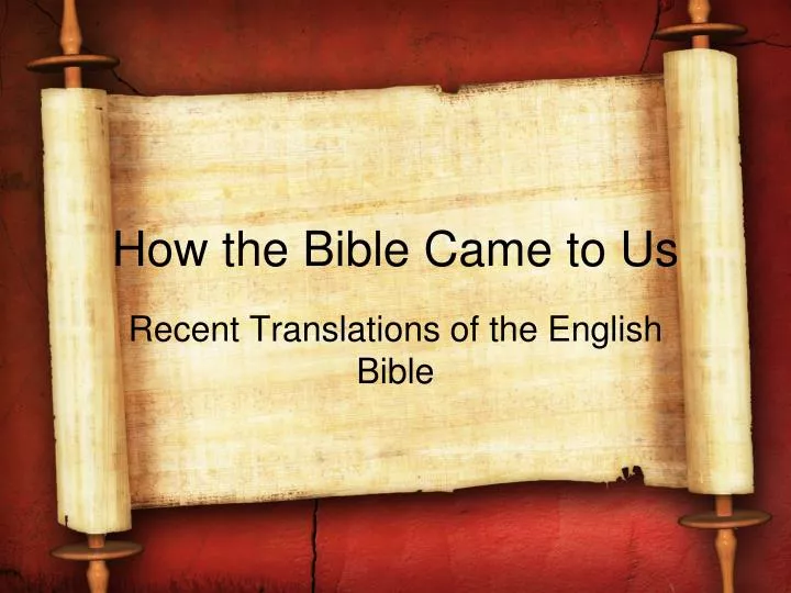 how the bible came to us