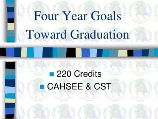 Four Year Goals Toward Graduation