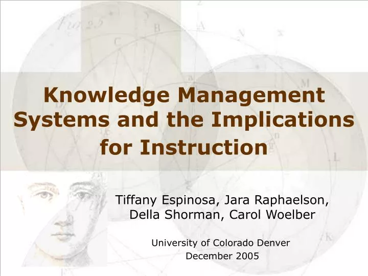 knowledge management systems and the implications for instruction