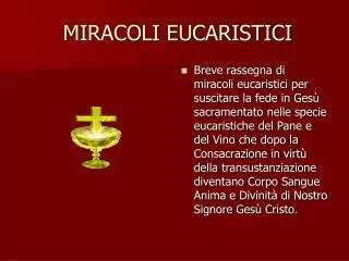 miracoli eucaristici