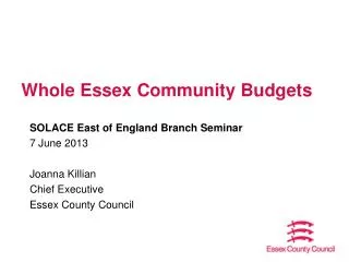 Whole Essex Community Budgets