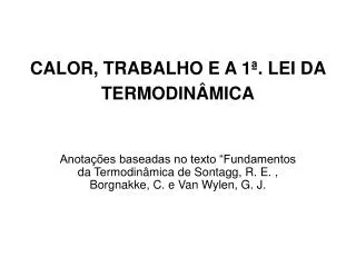 calor trabalho e a 1 lei da termodin mica