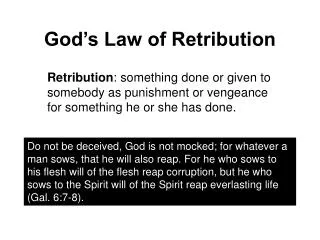 God’s Law of Retribution