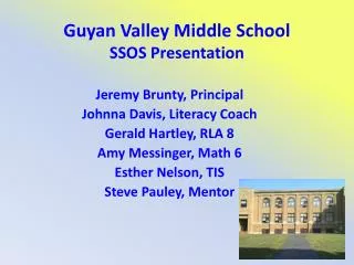 Guyan Valley Middle School SSOS Presentation