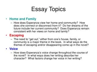 Essay Topics