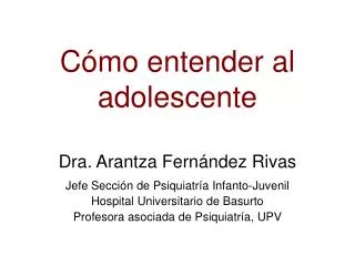 c mo entender al adolescente