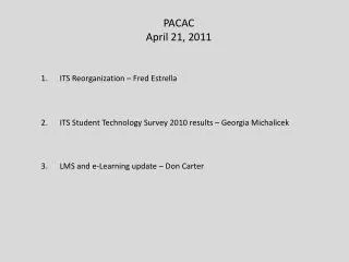 PACAC April 21, 2011