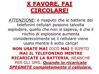 X FAVORE, FAI CIRCOLARE!