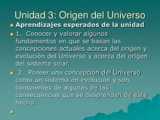 unidad 3 origen del universo