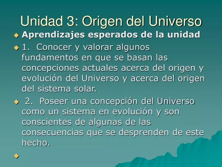 unidad 3 origen del universo