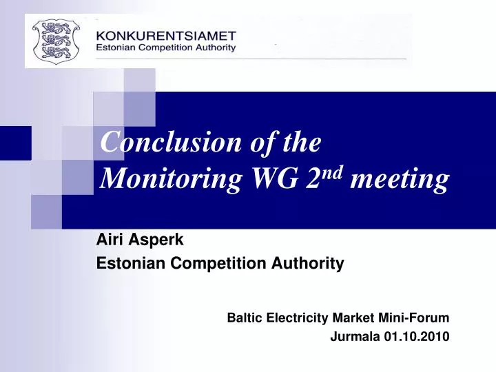 airi asperk estonian competition authority baltic electricity market mini forum jurmala 01 10 20 10