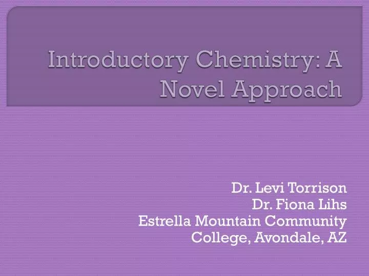 introductory chemistry a novel approach