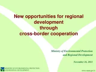 New opportunities for regional development through cross-border cooperation