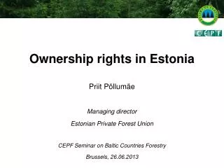 Ownership rights in Estonia