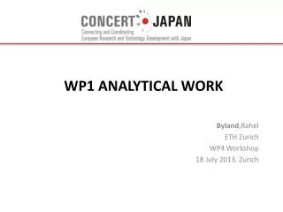WP1 Analytical Work