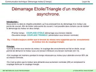 d marrage etoile triangle d un moteur asynchrone