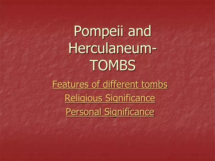 pompeii and herculaneum tombs