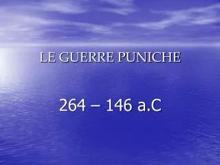 le guerre puniche