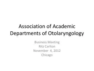 Association of Academic Departments of Otolaryngology