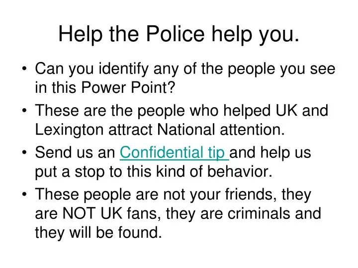 help the police help you