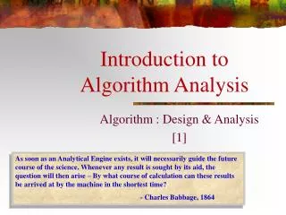 Introduction to Algorithm Analysis