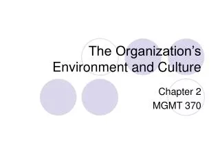 the organization s environment and culture