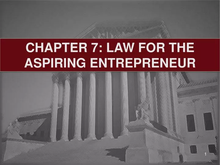 chapter 7 law for the aspiring entrepreneur
