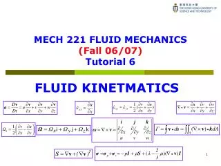 MECH 221 FLUID MECHANICS (Fall 06/07) Tutorial 6