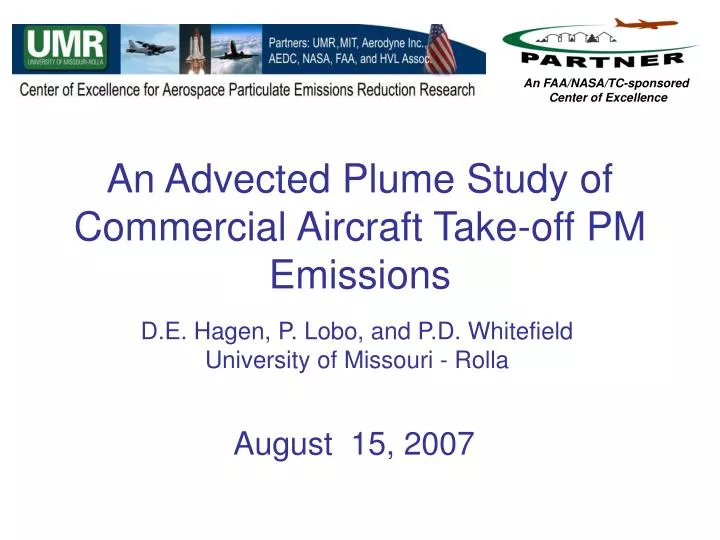 an advected plume study of commercial aircraft take off pm emissions