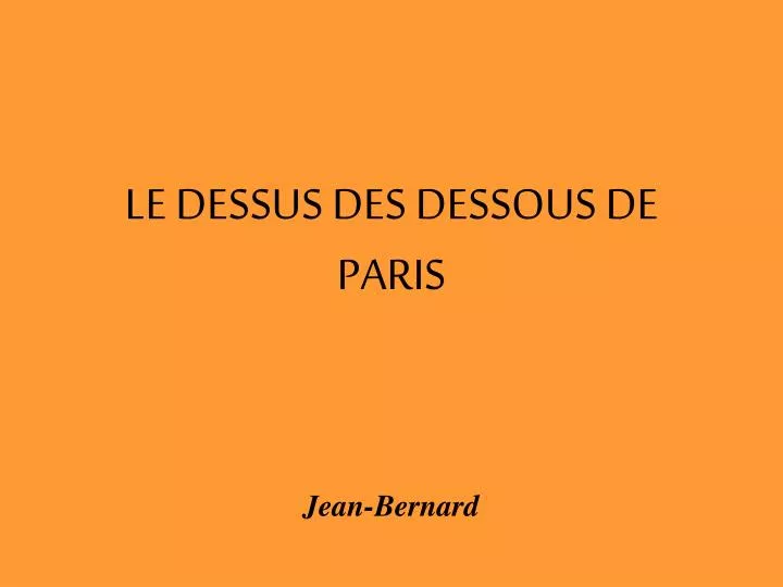 le dessus des dessous de paris