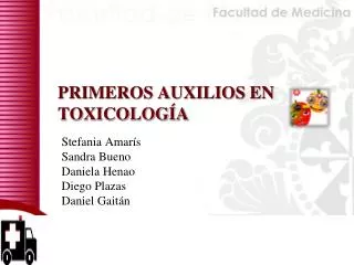 primeros auxilios en toxicolog a