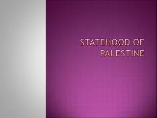 Statehood of Palestine