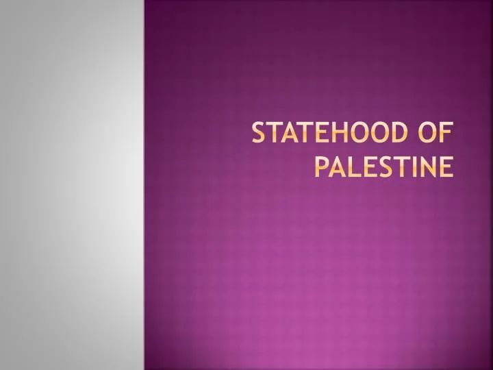 statehood of palestine