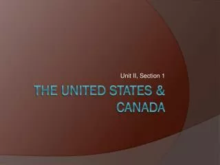 The United States &amp; Canada