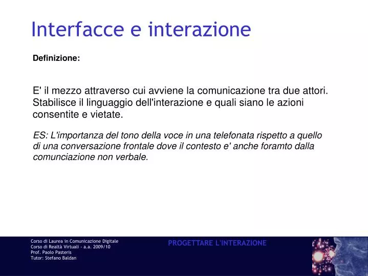 interfacce e interazione