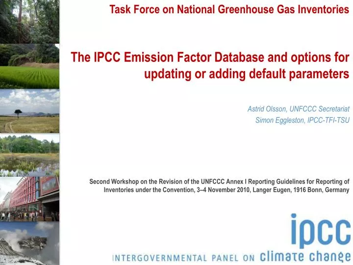 the ipcc emission factor database and options for updating or adding default parameters