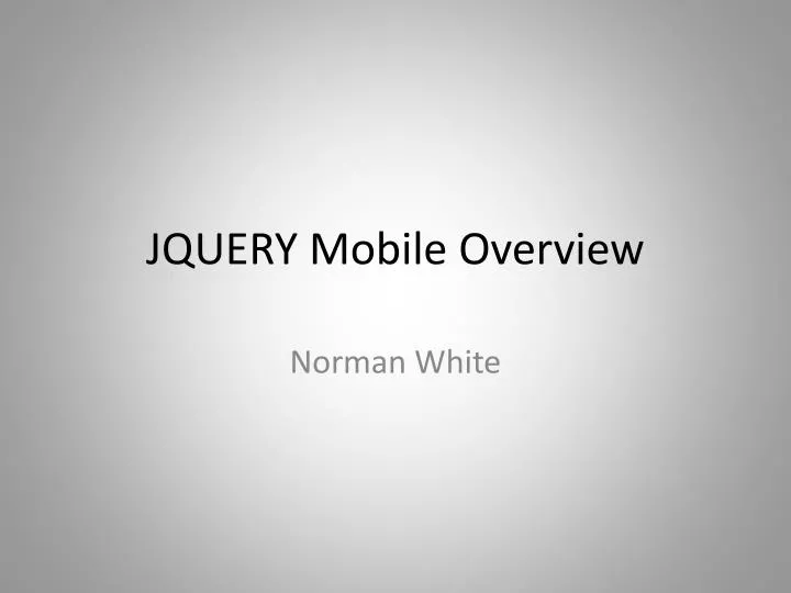 jquery mobile overview