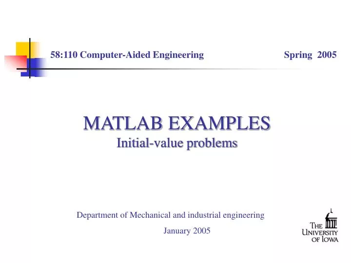 matlab examples initial value problems