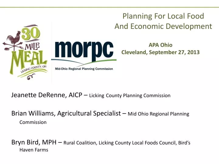 planning for local food and economic development
