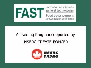A Training Program supported by NSERC CREATE-FONCER