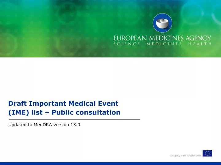 draft important medical event ime list public consultation