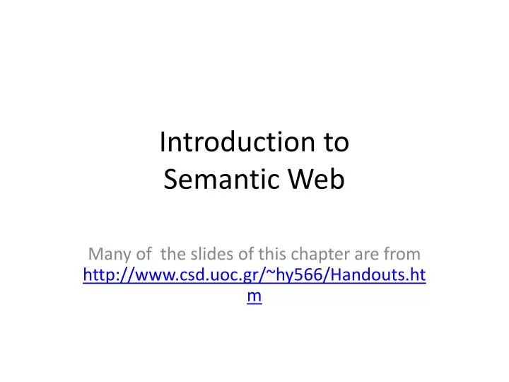 introduction to semantic web