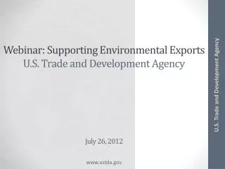 Webinar: Supporting Environmental Exports U.S. Trade and Development Agency
