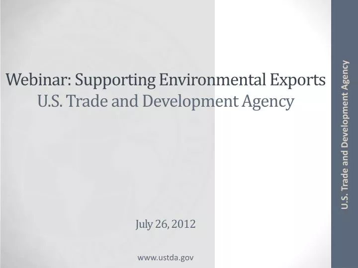webinar supporting environmental exports u s trade and development agency