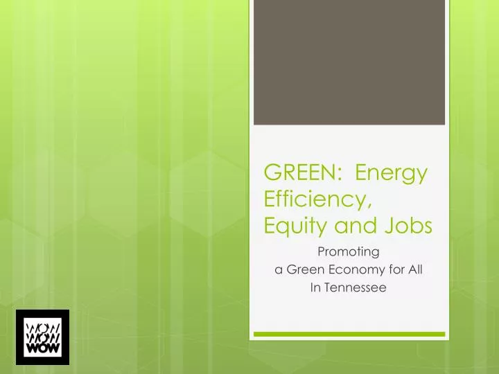 green energy efficiency equity and jobs