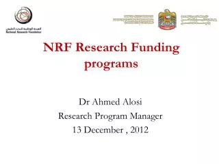 NRF Research Funding programs